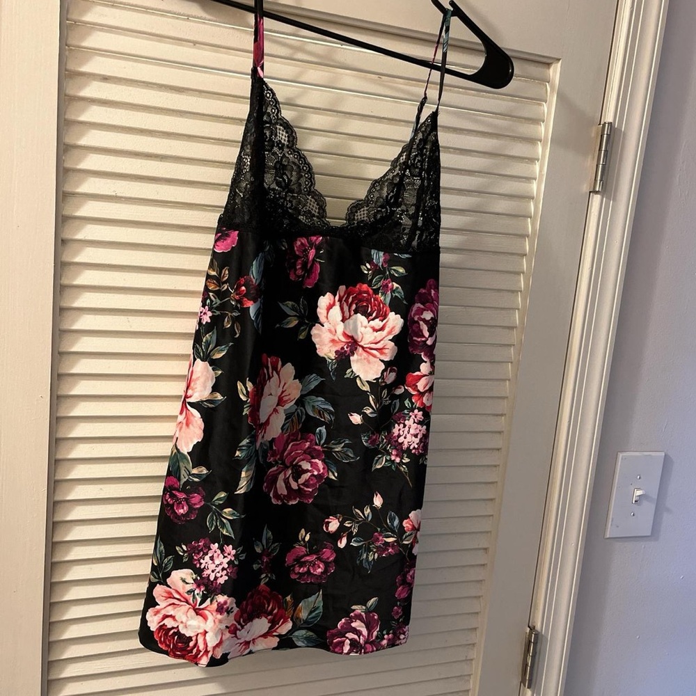 In Bloom by Jonquil Satin Floral Chemise